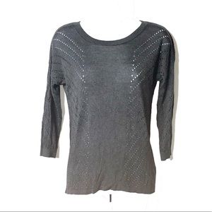 Express | Gray 3/4 Sleeve Top | S